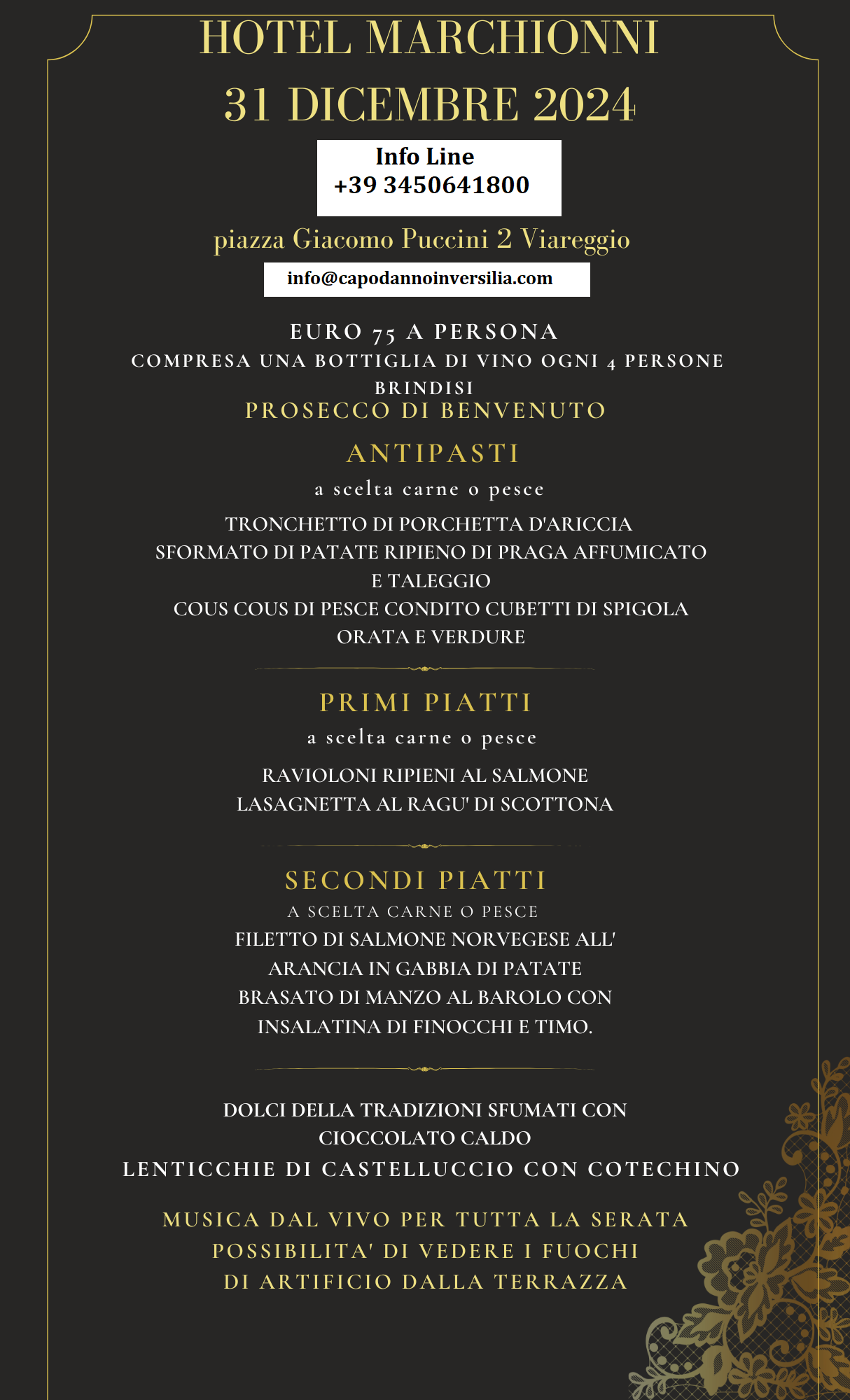 Hotel Marchionni Menu San Silvestro